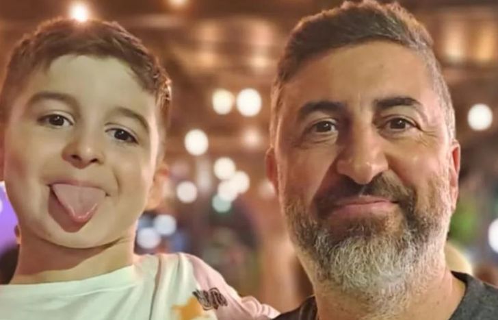 El nene asesinado y su papá.