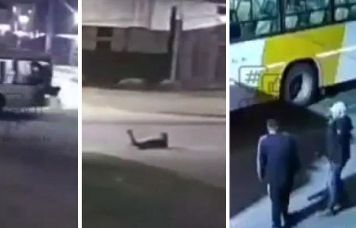 El momento en el que el hombre salió disparado del vehículo. Afortunadamente, no sufrió heridas de gravedad.