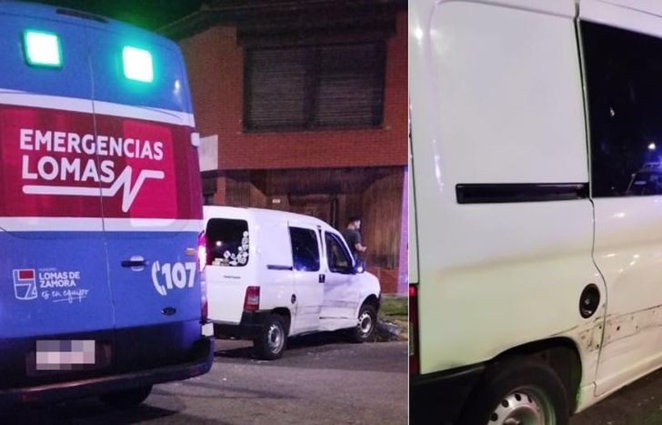 La camioneta terminó muy dañada en el choque.