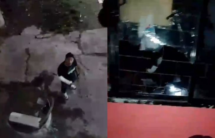 La víctima filmó al agresor y los destrozos.