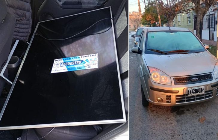 El detenido escapaba con el auto y demás pertenencias robadas a la víctima.