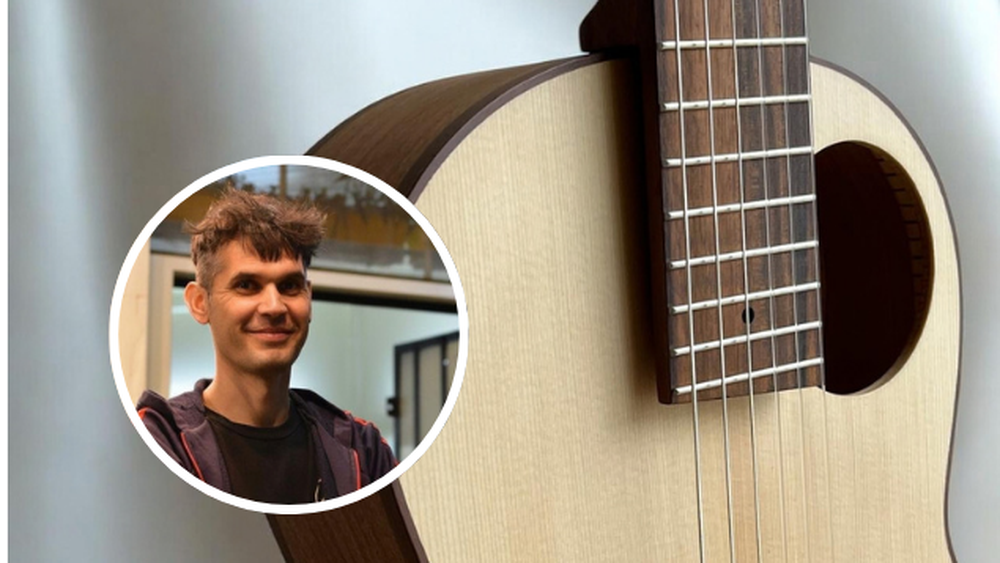 La guitarra creada en Banfield es desmontable.