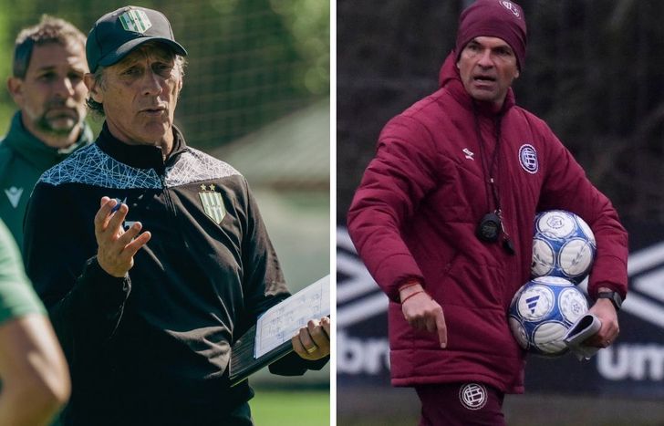 Pedro Troglio y Mauricio Pellegrino, los entrenadores de Banfield y Lanús.