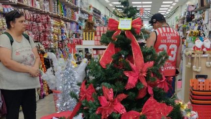 Los vecinos ya consultan precios y hacen las compras para armar el árbol de Navidad.