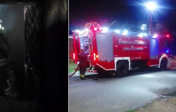 Los bomberos trabajaron en el lugar del incendio con una unidad.