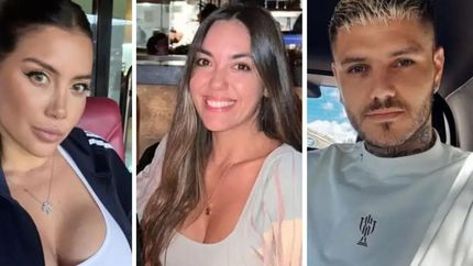 Floppy Tesouro, entre Wanda Nara y Mauro Icardi.