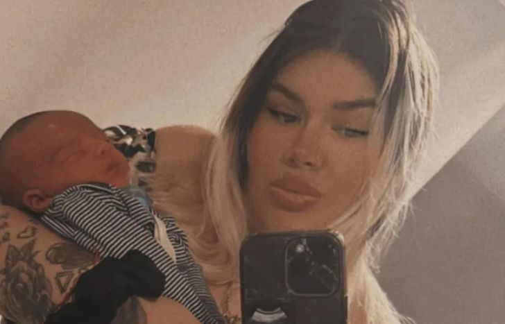 Morena Rial y su hijo Amadeo.