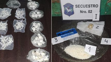 Más de 1000 dosis de cocaína incautada en el operativo.