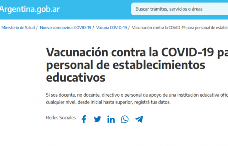 La web para registrarse.