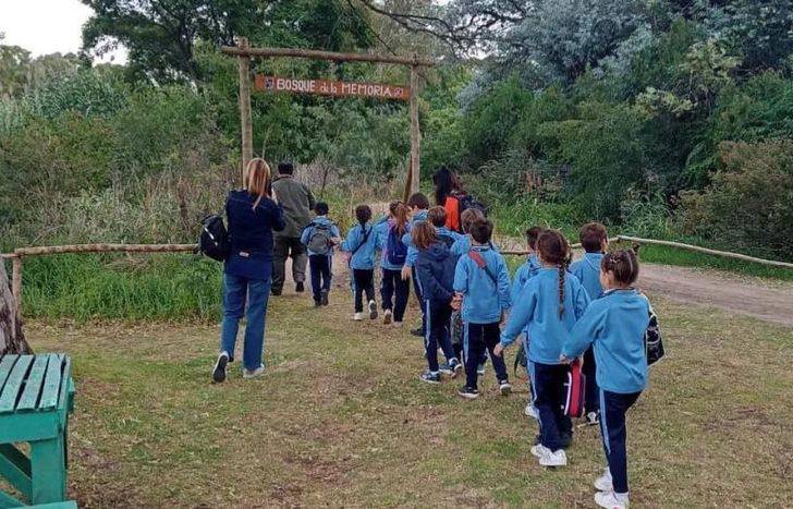 Los visitantes observan y reconocen diferentes plantas y animales.