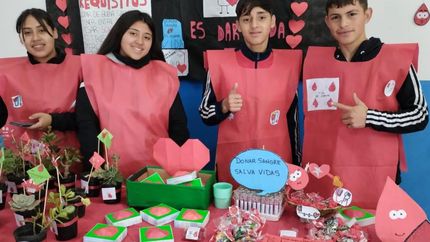 Los chicos fueron promotores de salud por un día.