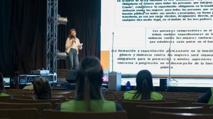 La capacitación se dicto en el Teatro.