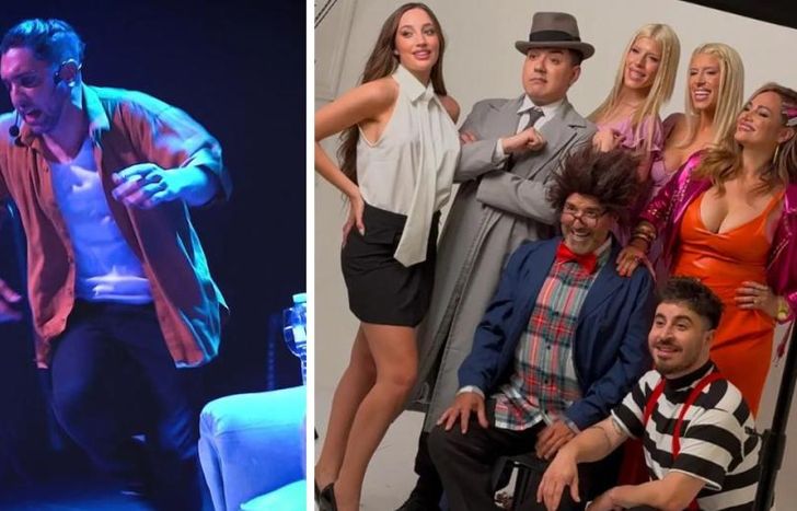 Pablo Cordonet e Iván Ramírez junto al elenco de la obra.