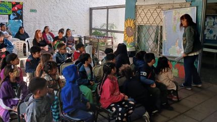Los chicos recibieron una charla para aprender sobre la importancia de donar sangre.