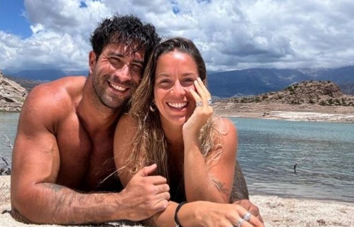 Lisandro Navarro y su novia.