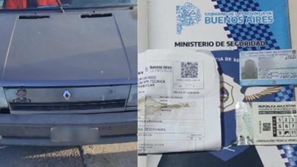El auto y la documentación incautada.