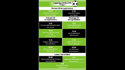 Programación de la séptima fecha para el próximo fin de semana