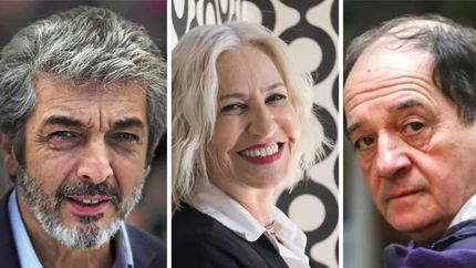 Mercedes Morán entre Ricardo Darín y Julio Chávez.