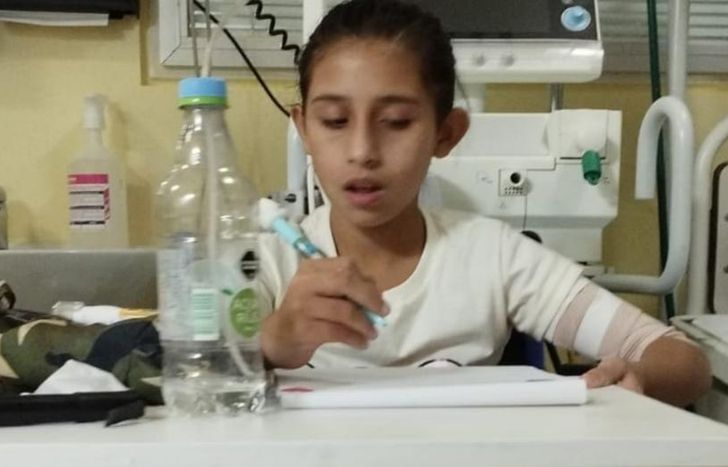 La víctima, durante los días que estuvo internada.