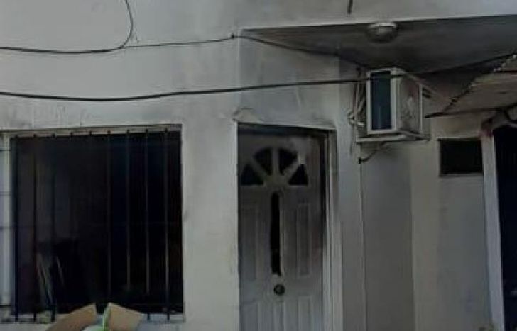 Así quedó parte de la vivienda.