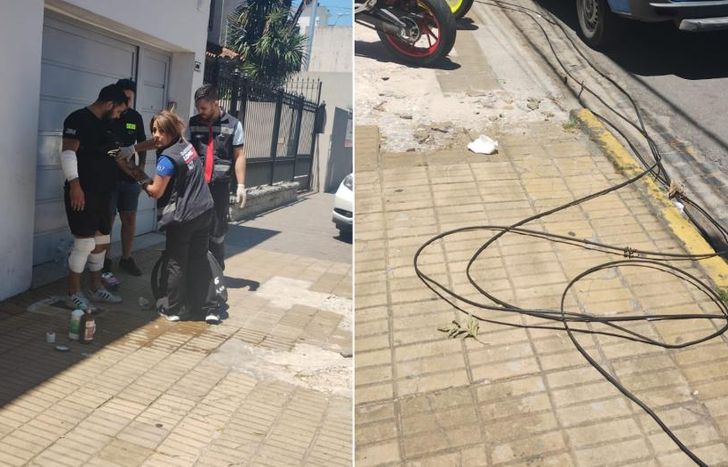 El joven de 28 años fue asistido en la zona.