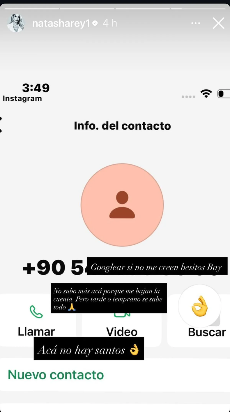Los chats de Natasha Rey contra Mauro Icardi. 