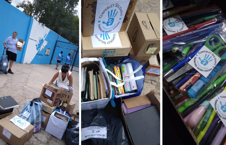 Algunas de las donaciones que fueron para tres escuelas públicas.&nbsp;