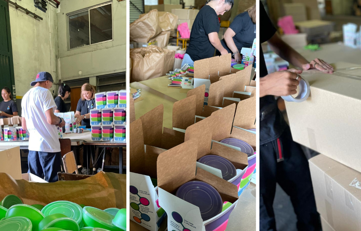 El trabajo en conjunto se desarrolló en Llavallol. Hicieron trabajos de empaquetado y embalajes.&nbsp;