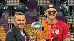 Icardi con su entrenador.