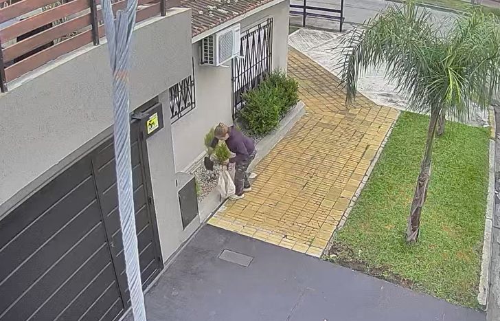 El insólito robo quedó filmado.