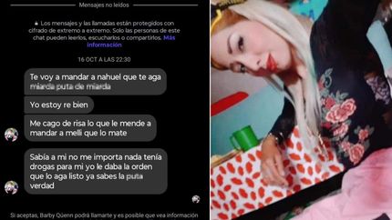 Los terribles mensajes atribuidos a Eliana Maciel, conocida como Barby Queen.