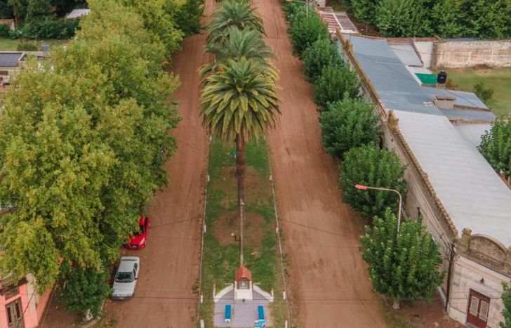 Ernestina es un pueblo que tiene palmeras en su boulevard.