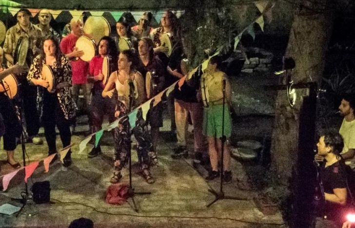 Este sábado en el patio del espacio autogestivo.