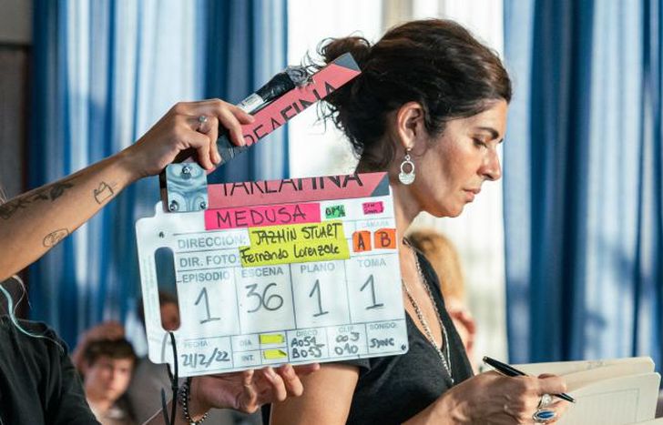 Soledad Villamil, en pleno rodaje.