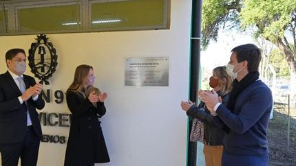 Durante la apertura del nuevo jardincito en San Vicente.