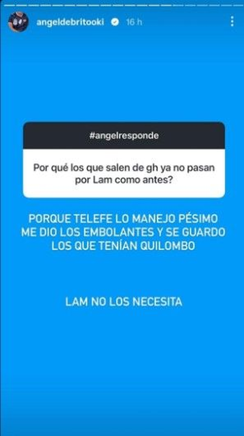 El posteo de Ángel de Brito. 