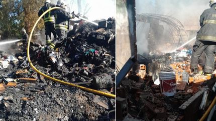 Los bomberos trabajaron en el lugar con tres dotaciones.
