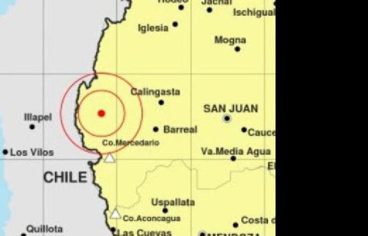 El epicentro del sismo se ubicó 59 kilómetros al oeste de la localidad sanjuanina de Barreal.