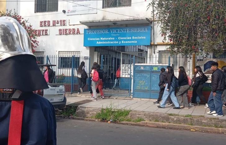 La Escuela Nº 15, uno de los establecimientos evacuados.