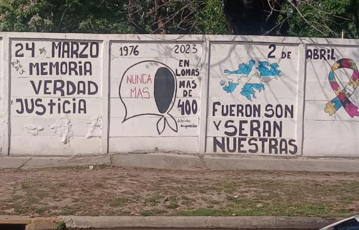 Para seguir embelleciendo el paredón que está sobre la calle Boulevar Polonia.