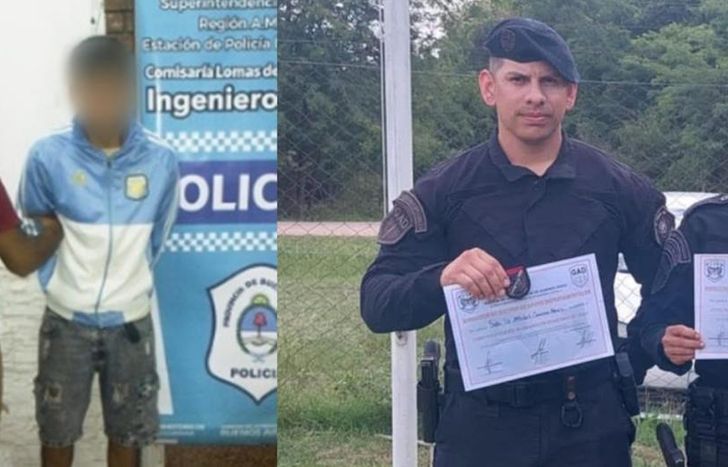 El joven detenido y el policía asesinado.