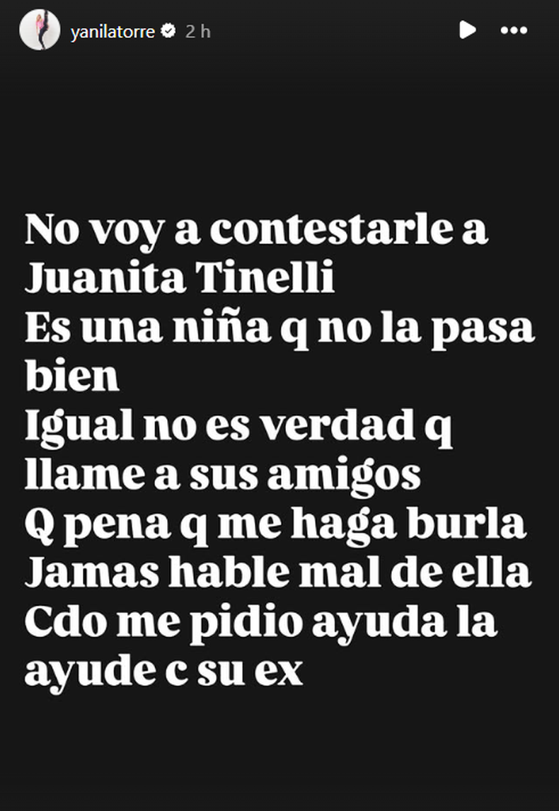 Placa negra para Juanita Tinelli de parte de Yanina Latorre.