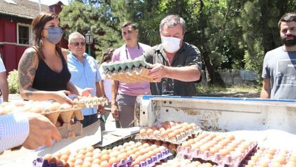 La primera entrega de huevos fue para 57 jardines comunitarios.