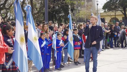 Federico Otermín, en la Plaza Grigera, para conmemorar a José de San Martín.