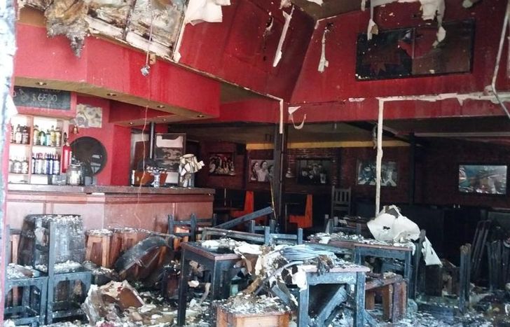 Asó quedó el lugar tras el incendio.