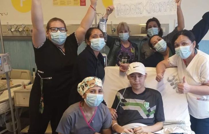 Román el hospital, días antes de la operación.