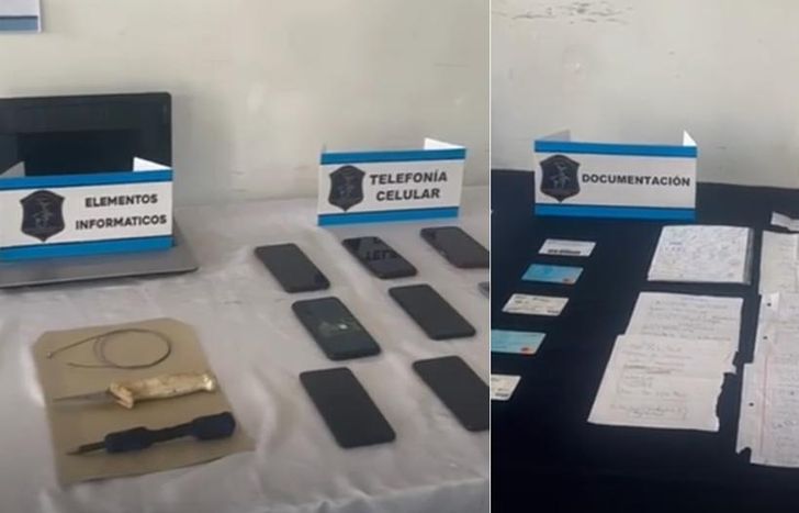 Elementos incautados por la Policía.