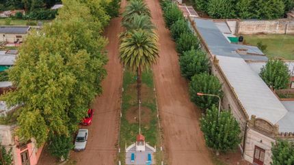 Ernestina es un pueblo que tiene palmeras en su boulevard.