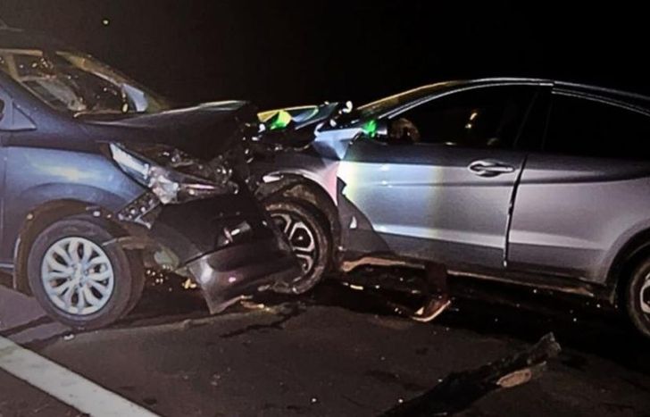 Así quedaron los vehículos tras el choque.