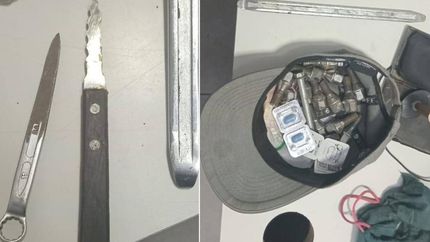 Los objetos secuestrados en poder de los dos detenidos.